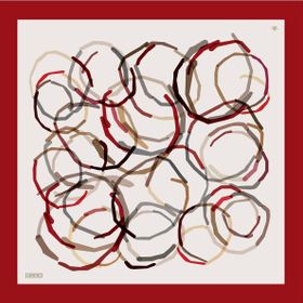 Armine 8902-04 Bordo Desenli Tivil İpek Eşarp