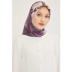 Armine 8920-39 Lila Bulut Desen Sura İpek Eşarp