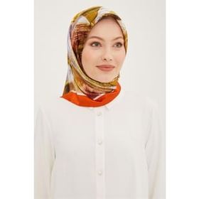 Armine 8932-31 Taba Batik Desen Tivil İpek Eşarp