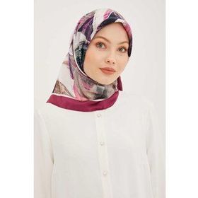 Armine 8932-56 Mürdüm Batik Desen Sura İpek Eşarp
