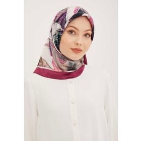 Armine 8932-56 Mürdüm Batik Desen Sura İpek Eşarp