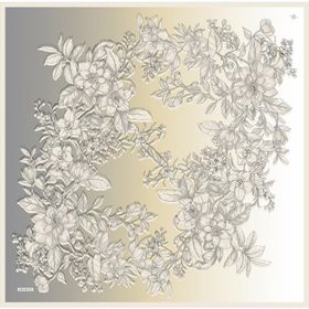 Armine 8938-21 Gümüş Sarı Çiçek Desenli Sura İpek Eşarp