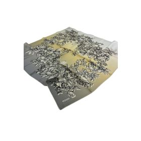 Armine 8938-21 Gümüş Sarı Çiçek Desenli Sura İpek Eşarp