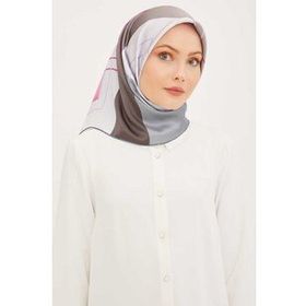 Armine 8939-34 Indigo Desenli Sura İpek Eşarp