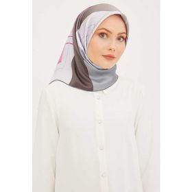 Armine 8939-34 Indigo Desenli Sura İpek Eşarp