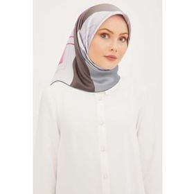 Armine 8939-34 Indigo Desenli Sura İpek Eşarp