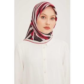 Armine 8943-55 Siyah Pembe Desenli Sura İpek Eşarp