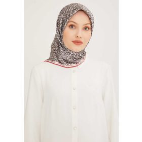 Armine 8947-06 Gri Desenli Sura İpek Eşarp