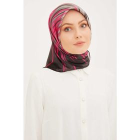 Armine 8956-56 Füme Fuşya Batik Çizgi Desenli Sura İpek Eşarp