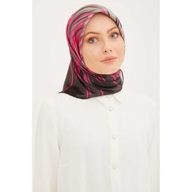 Armine 8956-56 Füme Fuşya Batik Çizgi Desenli Sura İpek Eşarp