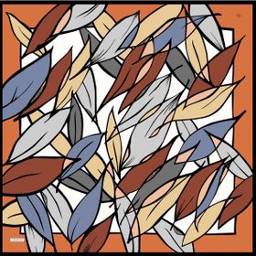 Armine 8957-31 Turuncu Desenli Sura İpek Eşarp