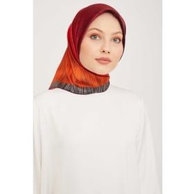 Armine 9005-10 Turuncu Desenli Eşarp