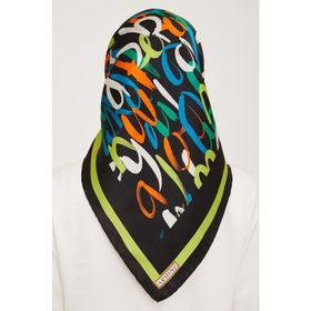 Armine 9006-03 Yağ Yeşili Harf Desenli Eşarp