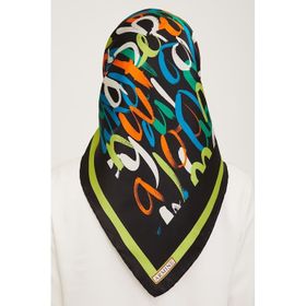 Armine 9006-03 Yağ Yeşili Harf Desenli Eşarp