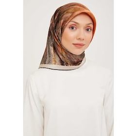 Armine 9012-01 Turuncu Desenli Eşarp