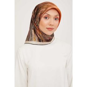 Armine 9012-01 Turuncu Desenli Eşarp