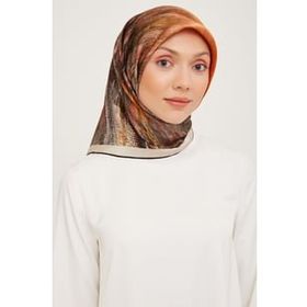 Armine 9012-01 Turuncu Desenli Eşarp