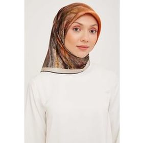Armine 9012-01 Turuncu Desenli Eşarp