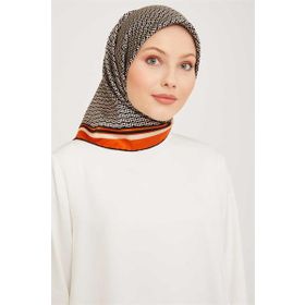 Armine 9026-37 Turuncu Desenli Eşarp