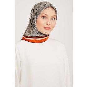 Armine 9026-37 Turuncu Desenli Eşarp