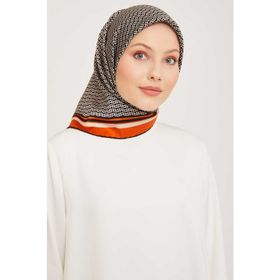 Armine 9026-37 Turuncu Desenli Eşarp