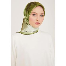 Armine 9100-05 Yeşil Çiçek Desen Sura İpek Eşarp