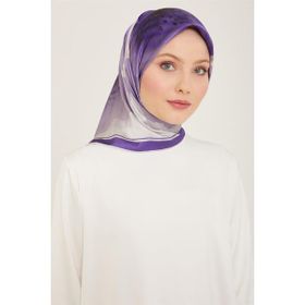 Armine 9100-08 Mor Çiçek Desen Tivil İpek Eşarp