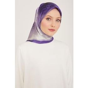 Armine 9100-08 Mor Çiçek Desen Tivil İpek Eşarp