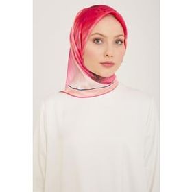 Armine 9100-33 Şeker Pembe Çiçek Desen Tivil İpek Eşarp