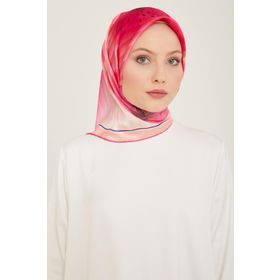 Armine 9100-33 Şeker Pembe Çiçek Desen Tivil İpek Eşarp