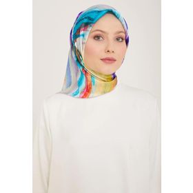 Armine 9102-82 Pembe-Petrol Yeşil Batik Desen Tivil İpek Eşarp