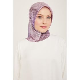 Armine 9104-83 Lila Geçişli Monogram Desen Tivil İpek Eşarp