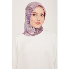 Armine 9104-83 Lila Geçişli Monogram Desen Tivil İpek Eşarp