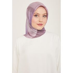 Armine 9104-83 Lila Geçişli Monogram Desen Tivil İpek Eşarp