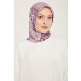 Armine 9104-83 Lila Geçişli Monogram Desen Tivil İpek Eşarp
