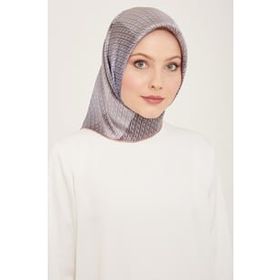 Armine 9104-85 Gri Geçişli Monogram Desen Tivil İpek Eşarp