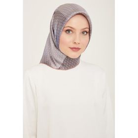 Armine 9104-85 Gri Geçişli Monogram Desen Tivil İpek Eşarp