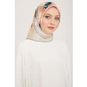 Armine 9105-05 Krem Çiçek Desen Tivil İpek Eşarp