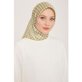 Armine 9109-33 Soft Yeşil Bal Peteği Desen Tivil İpek Eşarp