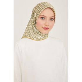 Armine 9109-33 Soft Yeşil Bal Peteği Desen Tivil İpek Eşarp