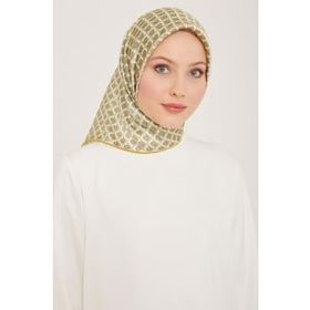 Armine 9109-33 Soft Yeşil Bal Peteği Desen Tivil İpek Eşarp