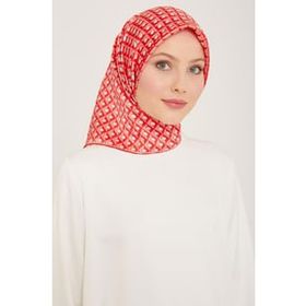 Armine 9109-83 Açık Kırmızı Bal Peteği Desen Sura İpek Eşarp