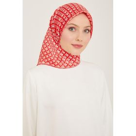 Armine 9109-83 Açık Kırmızı Bal Peteği Desen Sura İpek Eşarp