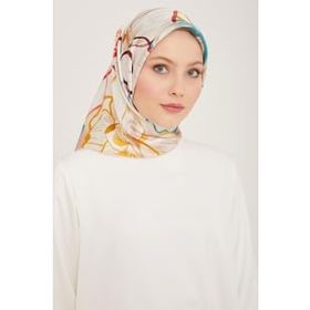 Armine 9110-08 Pudra Çiçek Desen Sura İpek Eşarp