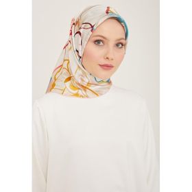 Armine 9110-08 Pudra Çiçek Desen Sura İpek Eşarp