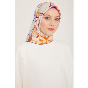 Armine 9110-09 Lavanta Çiçek Desen Sura İpek Eşarp
