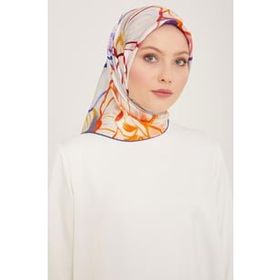 Armine 9110-09 Lavanta Çiçek Desen Sura İpek Eşarp