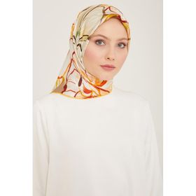 Armine 9110-31 Taş Çiçek Desen Tivil İpek Eşarp