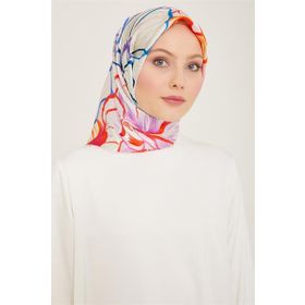 Armine 9110-33 Şeker Pembe Çiçek Desen Tivil İpek Eşarp