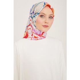 Armine 9110-33 Şeker Pembe Çiçek Desen Tivil İpek Eşarp